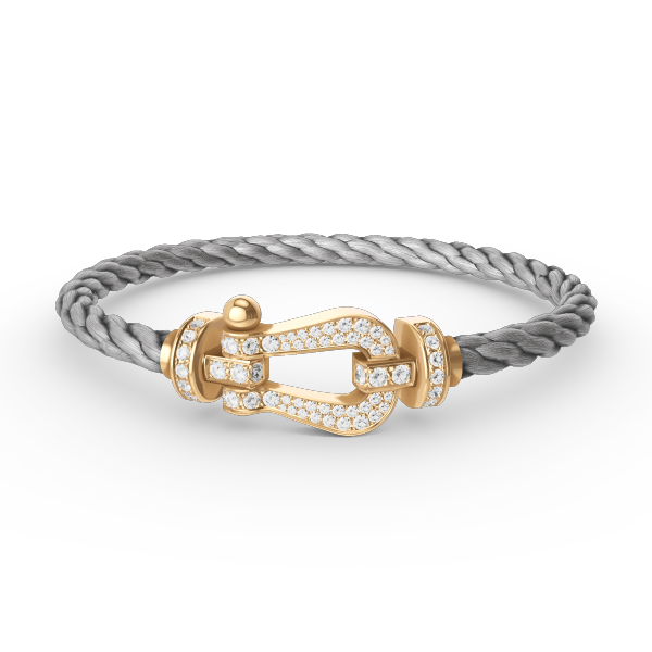 [⭐Sparkve]FORCE LARGE HORSESHOE FULL DIAMOND BRACELET GOLD