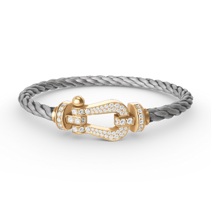 [⭐Sparkve]FORCE LARGE HORSESHOE FULL DIAMOND BRACELET GOLD