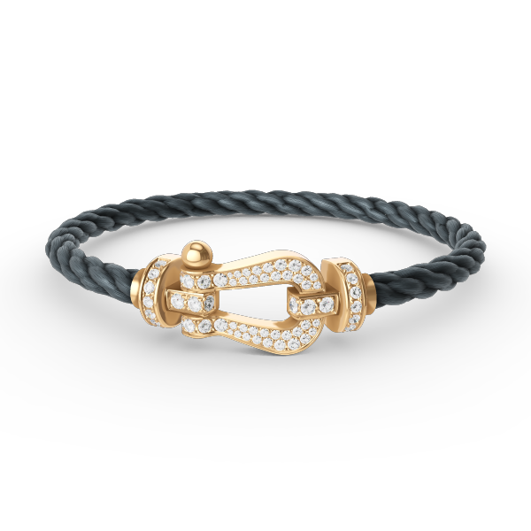 [⭐Sparkve]FORCE LARGE HORSESHOE FULL DIAMOND BRACELET GOLD