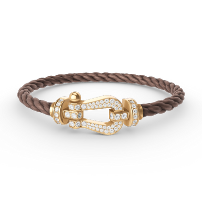 [⭐Sparkve]FORCE LARGE HORSESHOE FULL DIAMOND BRACELET GOLD