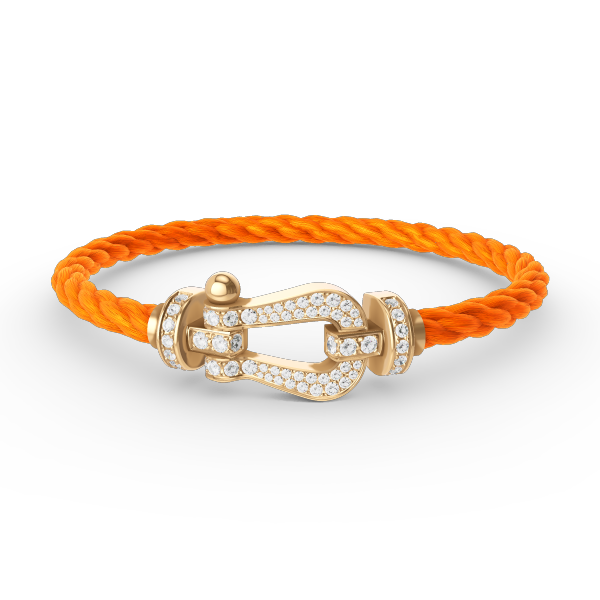 [⭐Sparkve]FORCE LARGE HORSESHOE FULL DIAMOND BRACELET GOLD