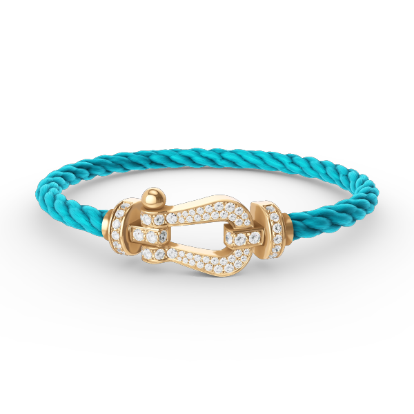 [⭐Sparkve]FORCE LARGE HORSESHOE FULL DIAMOND BRACELET GOLD