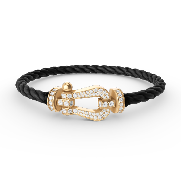 [⭐Sparkve]FORCE LARGE HORSESHOE FULL DIAMOND BRACELET GOLD