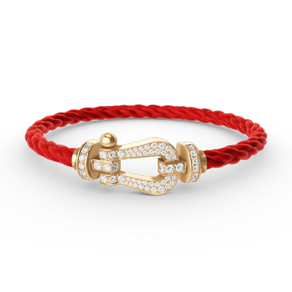 [⭐Sparkve]FORCE LARGE HORSESHOE FULL DIAMOND BRACELET GOLD