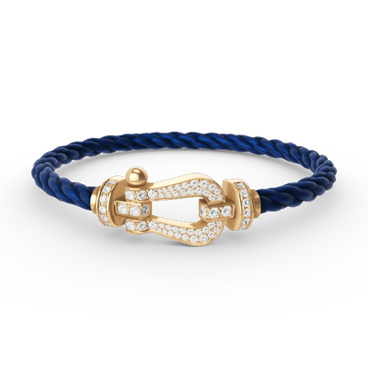 [⭐Sparkve]FORCE LARGE HORSESHOE FULL DIAMOND BRACELET GOLD