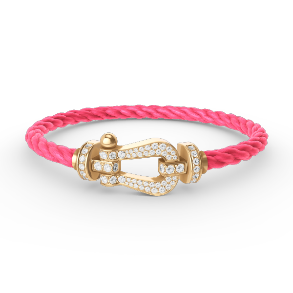 [⭐Sparkve]FORCE LARGE HORSESHOE FULL DIAMOND BRACELET GOLD