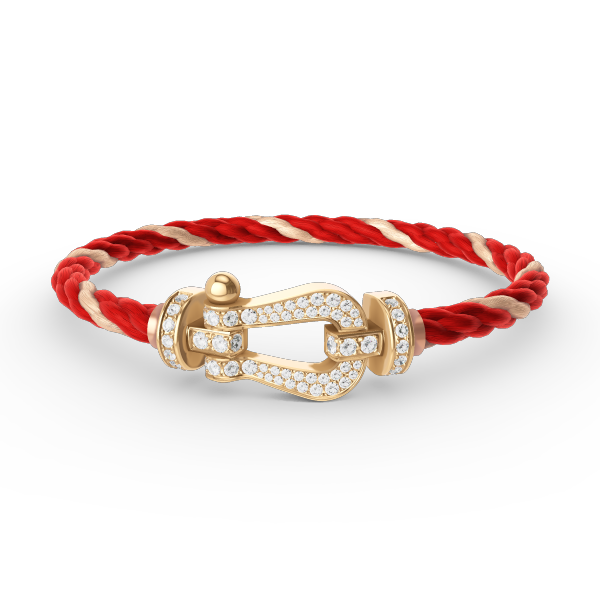[⭐Sparkve]FORCE LARGE HORSESHOE FULL DIAMOND BRACELET GOLD