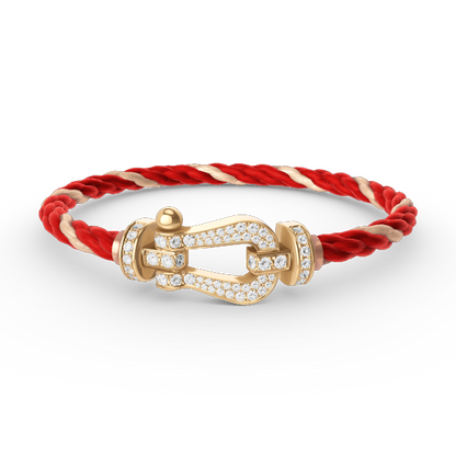 [⭐Sparkve]FORCE LARGE HORSESHOE FULL DIAMOND BRACELET GOLD