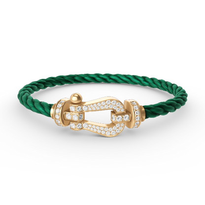 [⭐Sparkve]FORCE LARGE HORSESHOE FULL DIAMOND BRACELET GOLD