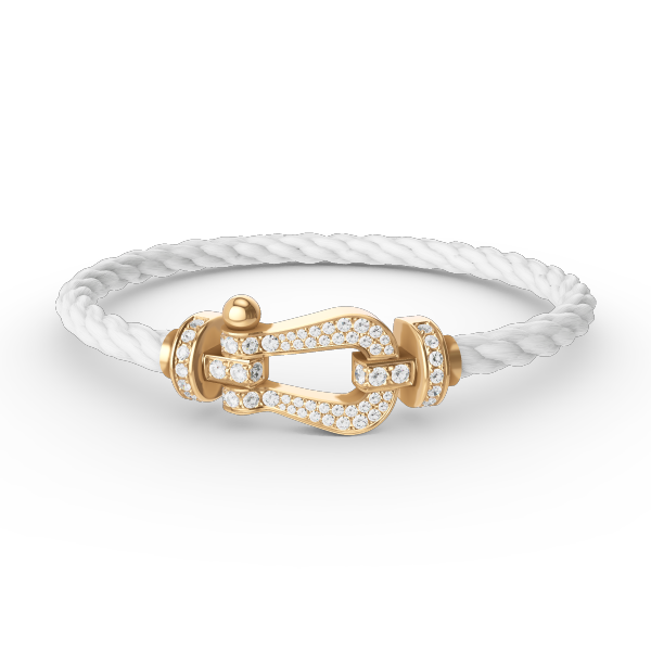 [⭐Sparkve]FORCE LARGE HORSESHOE FULL DIAMOND BRACELET GOLD