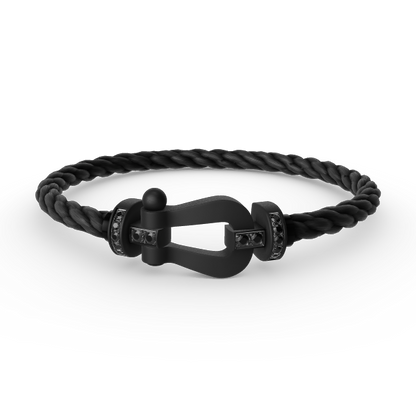 [⭐Sparkve]FORCE LARGE SERIES HORSESHOE BLACK SAMURAI BRACELET