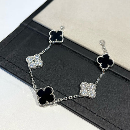 [⭐Sparkve] CLOVER 5 MOTIF ONYXS BRACELET COLLECTION