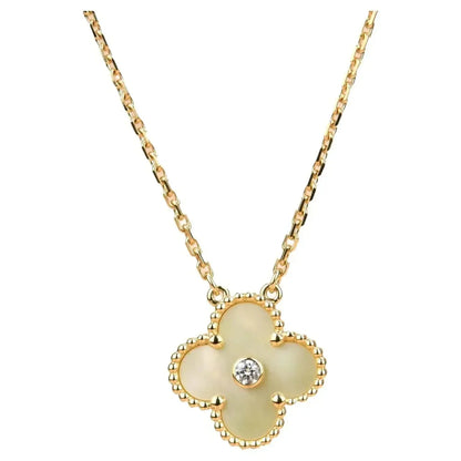 [⭐Sparkve]CLOVER 15MM DIAMOND GOLD MOTHER OF PEARL NECKLACE