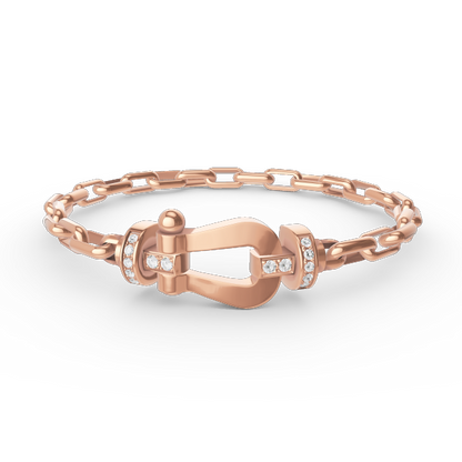 [⭐Sparkve]FORCE LARGE HORSESHOE CLASP  METAL BRACELET