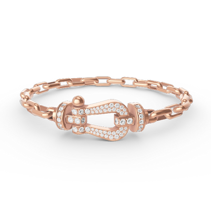 [⭐Sparkve]FORCE LARGE HORSESHOE CLASP  METAL BRACELET