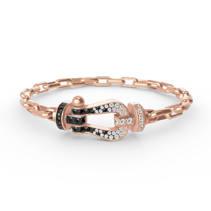 [⭐Sparkve]FORCE LARGE HORSESHOE CLASP  METAL BRACELET