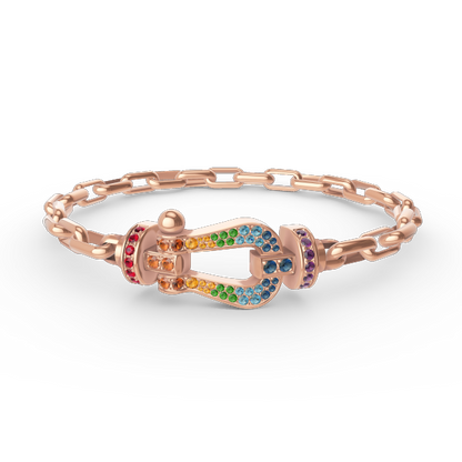 [⭐Sparkve]FORCE LARGE HORSESHOE CLASP  METAL BRACELET