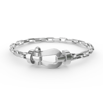 [⭐Sparkve]FORCE LARGE HORSESHOE CLASP  METAL BRACELET