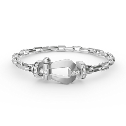 [⭐Sparkve]FORCE LARGE HORSESHOE CLASP  METAL BRACELET
