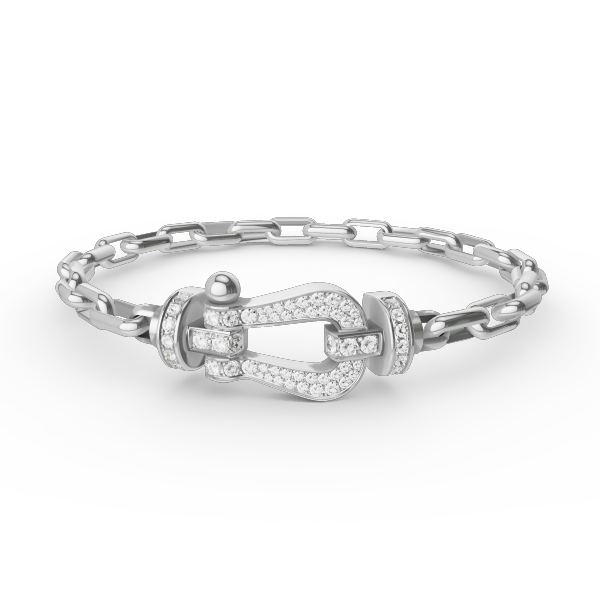 [⭐Sparkve]FORCE LARGE HORSESHOE CLASP  METAL BRACELET