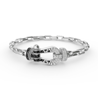 [⭐Sparkve]FORCE LARGE HORSESHOE CLASP  METAL BRACELET