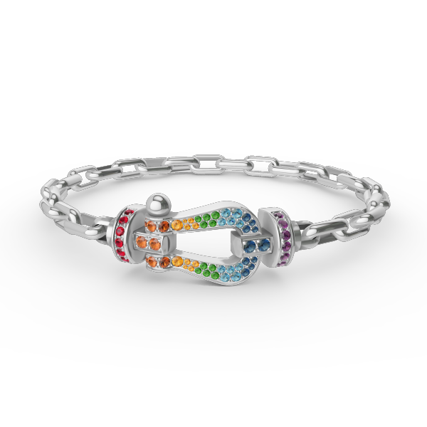 [⭐Sparkve]FORCE LARGE HORSESHOE CLASP  METAL BRACELET