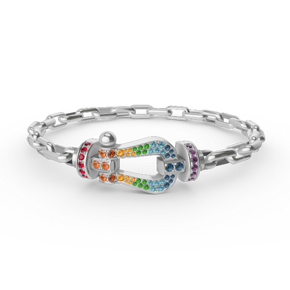 [⭐Sparkve]FORCE LARGE HORSESHOE CLASP  METAL BRACELET