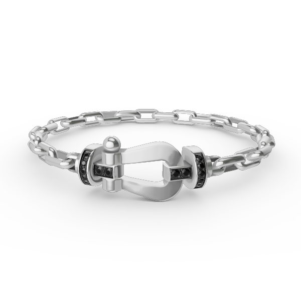 [⭐Sparkve]FORCE LARGE HORSESHOE CLASP  METAL BRACELET