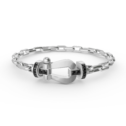 [⭐Sparkve]FORCE LARGE HORSESHOE CLASP  METAL BRACELET