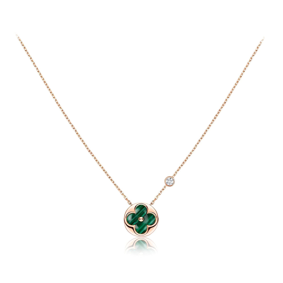 [⭐Sparkve]SUN PEDANT PINK GOLD 1 DIAMOND NECKLACE