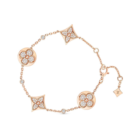 [⭐Sparkve]STAR AND SUN 4 MOTIFS GOLD DIAMONDS BRACELET