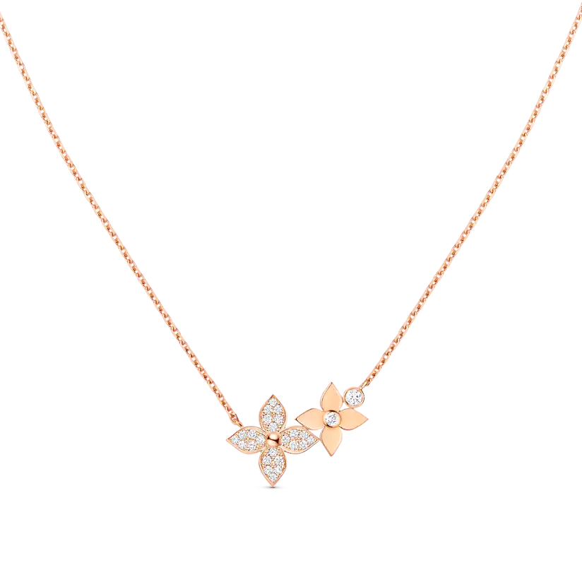 [⭐Sparkve]STAR BLOSSOM NECKLACE PINK GOLD DIAMONDS