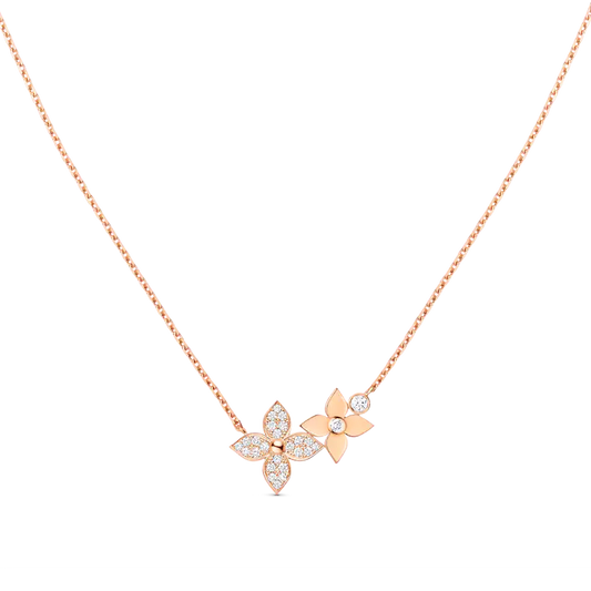[⭐Sparkve]STAR BLOSSOM NECKLACE PINK GOLD DIAMONDS