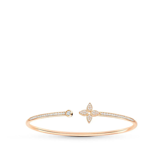 [⭐Sparkve]IDYLLE PINK GOLD OPEN BRACELET DIAMOND PAVED