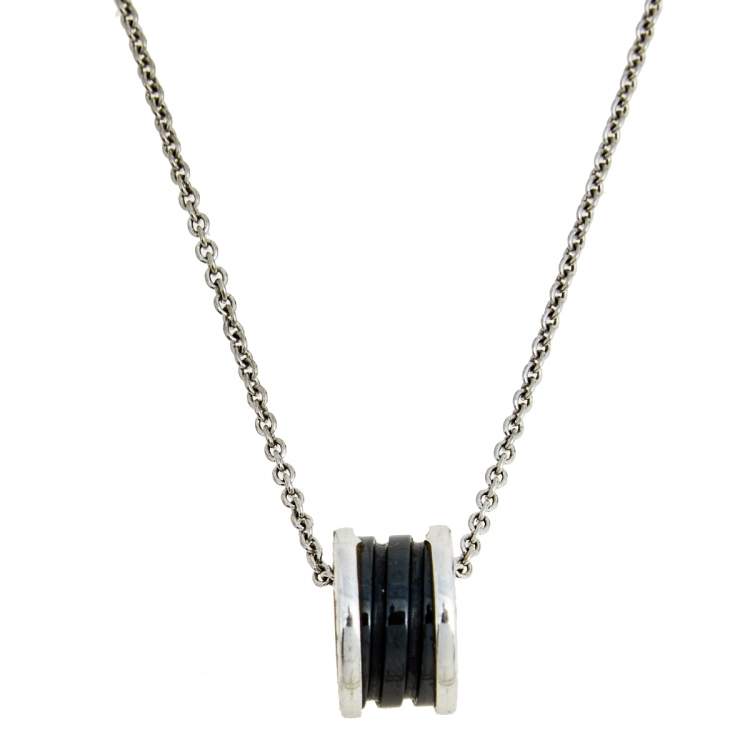 [⭐Sparkve]ZERO 1 BLACK CERAMIC SILVER NECKLACE