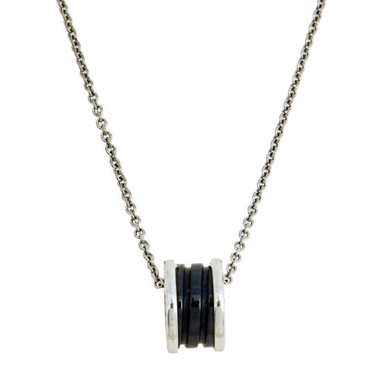 [⭐Sparkve]ZERO 1 BLACK CERAMIC SILVER NECKLACE