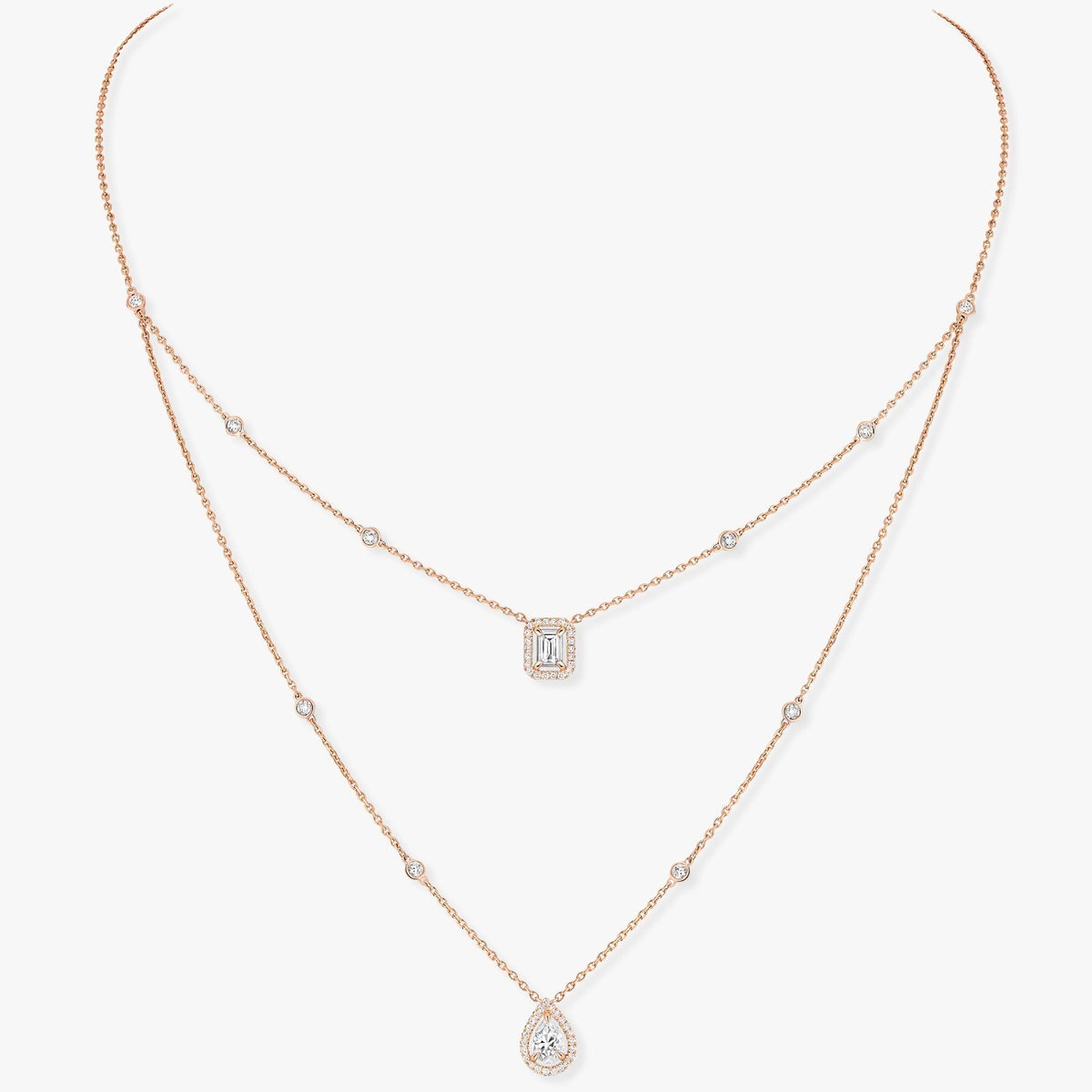 [⭐Sparkve]MY TWIN 2 ROW DIAMOND NECKLACE
