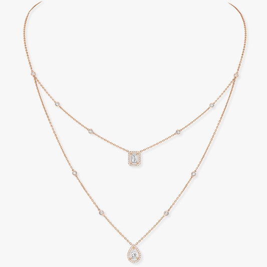 [⭐Sparkve]MY TWIN 2 ROW DIAMOND NECKLACE