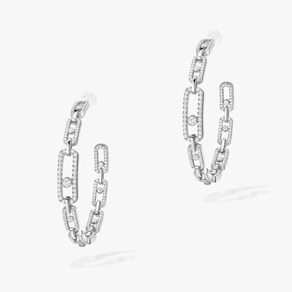 [[⭐Sparkve]Move Link Diamond Hoop Earrings