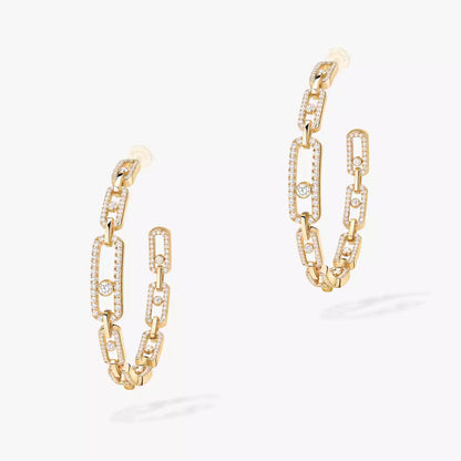 [[⭐Sparkve]Move Link Diamond Hoop Earrings