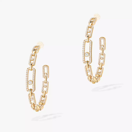 [[⭐Sparkve]Move Link Diamond Hoop Earrings