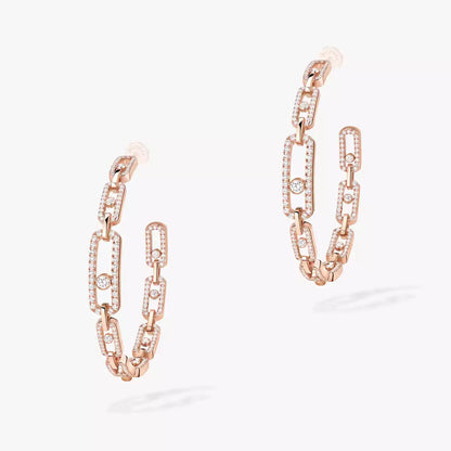 [[⭐Sparkve]Move Link Diamond Hoop Earrings