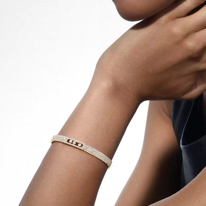 [⭐Sparkve]Move Noa Full Pavé Diamond Bangle Bracelet