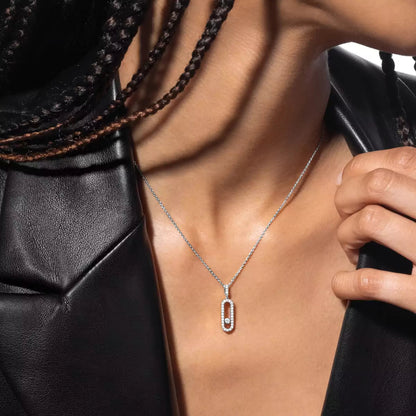 [⭐Sparkve]Move Uno Diamond Necklace in Rose Gold