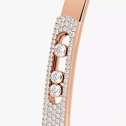 [⭐Sparkve]Move Noa Rose Gold Pavé Diamond Bangle Bracelet