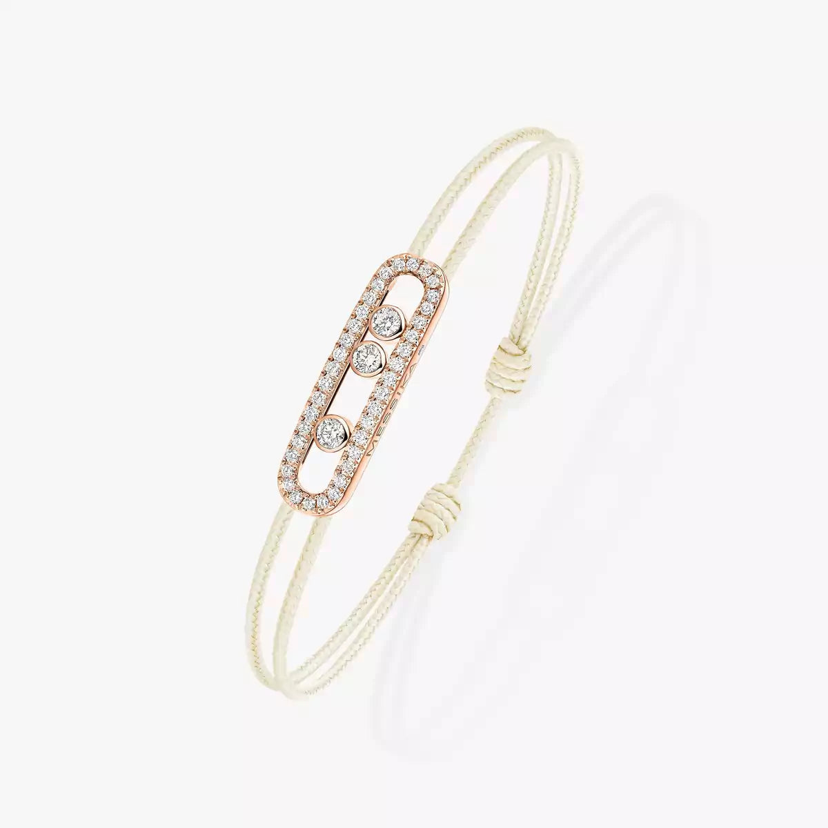 [⭐Sparkve]Messika Care(s) pink cord pavé bracelet