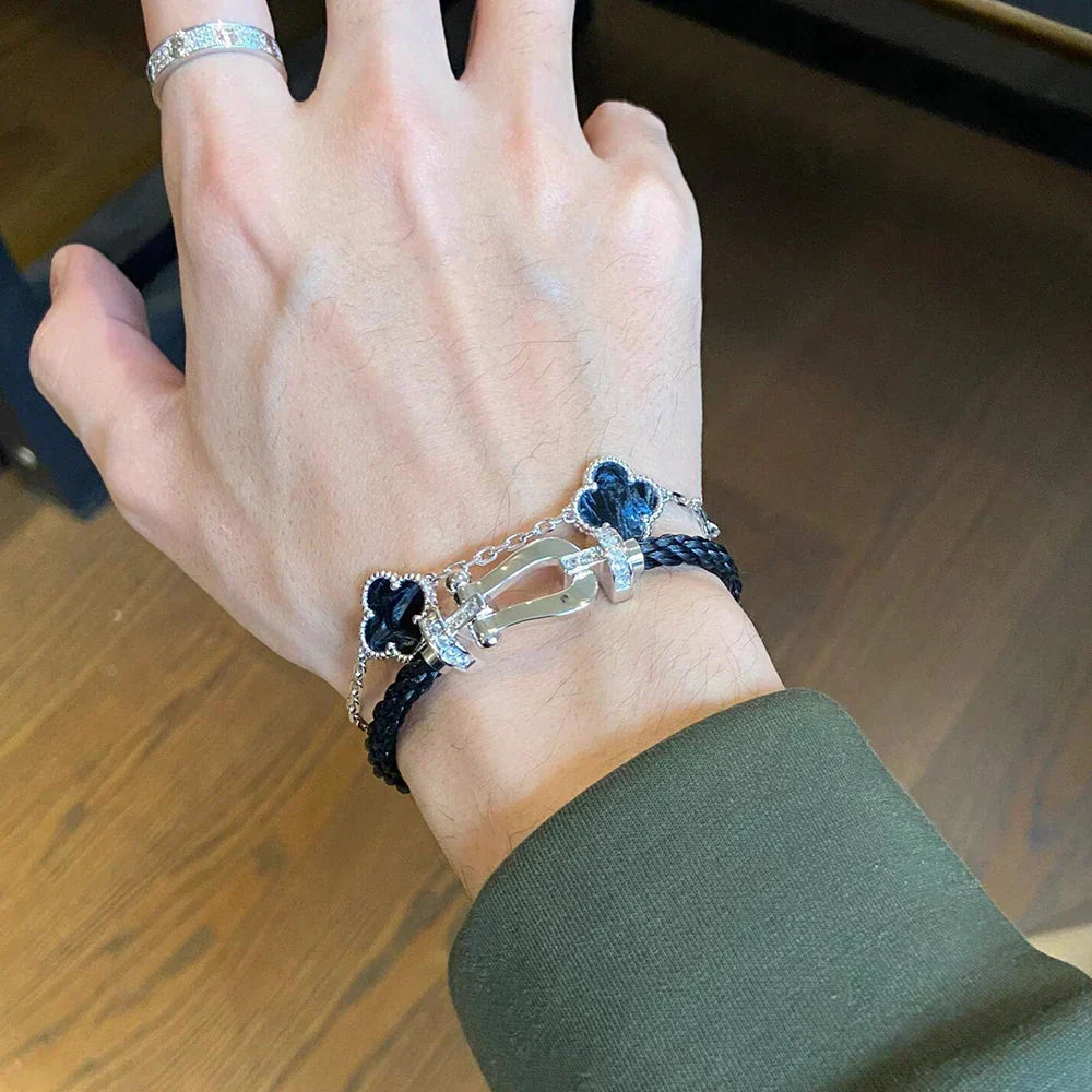 [⭐Sparkve]CLOVER 5 MOTIF PIETERSITE BRACELET COLLECTION