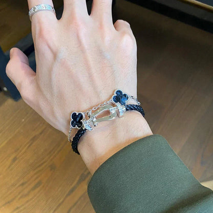 [⭐Sparkve]CLOVER 5 MOTIF PIETERSITE BRACELET COLLECTION