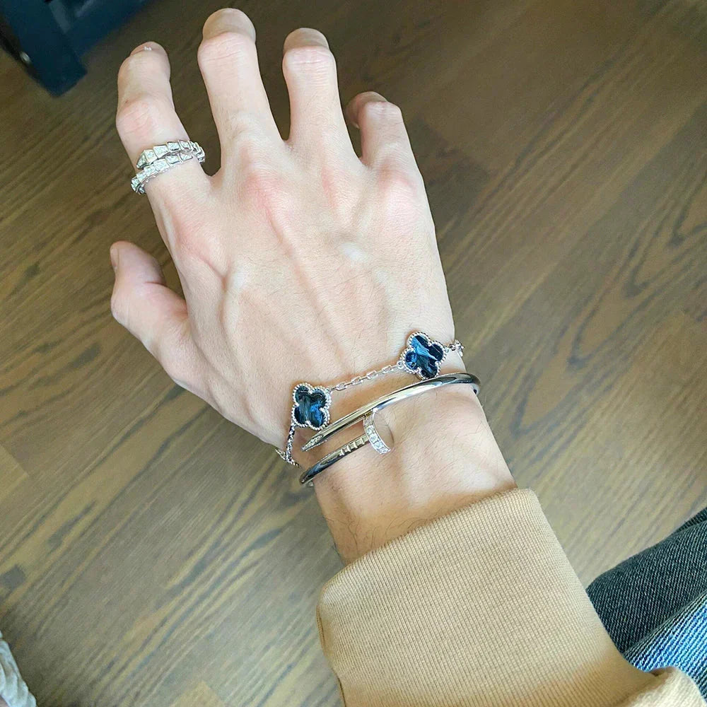 [⭐Sparkve]CLOVER 5 MOTIF PIETERSITE BRACELET COLLECTION