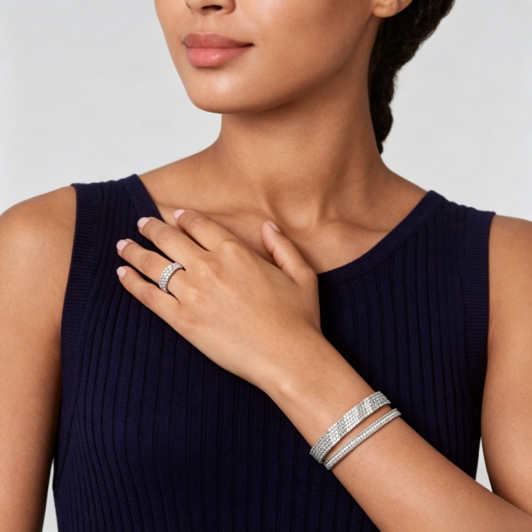 [⭐Sparkve] THREE-ROW DIAMOND RING